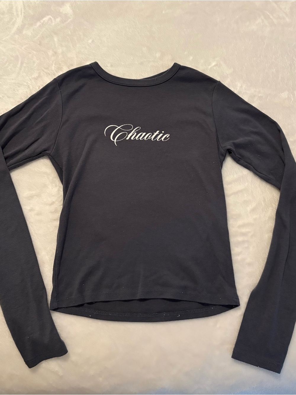 RSQ Chaotic Script Long Sleeve Tee - Black